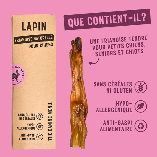 Friandises au lapin à mâcher (25 unités)