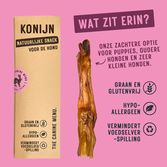 Konijn kauwsnacks (25 stuks)
